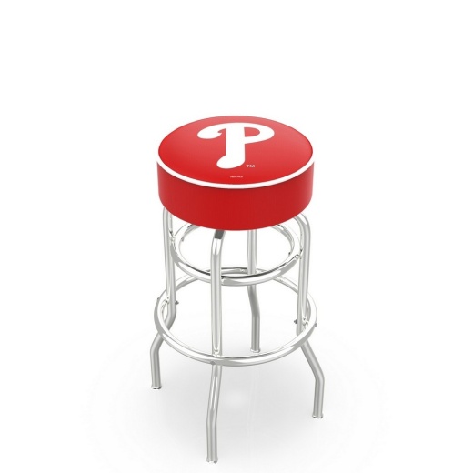 L7c1 Philadelphia Phillies Doubleing Swivel Stool With Chrome Finish By Hbs