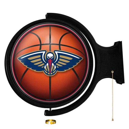 Orleans Pelicans: Basketball Original Round Rotating Lighted Wall Sign