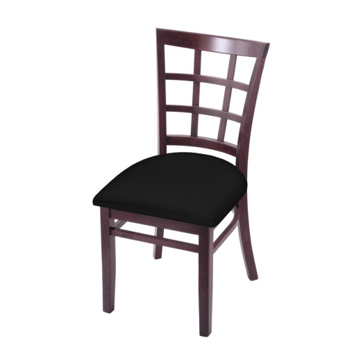 3130 18" Chair With Dark Cherry Finish And Black Vinyl Seat