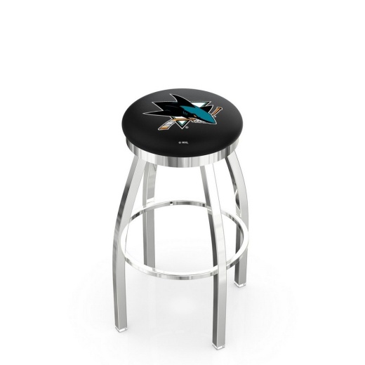 L8c2c Chrome San Jose Sharks Swivel Bar Stool With Accent Ring By Holland Bar Stool Company