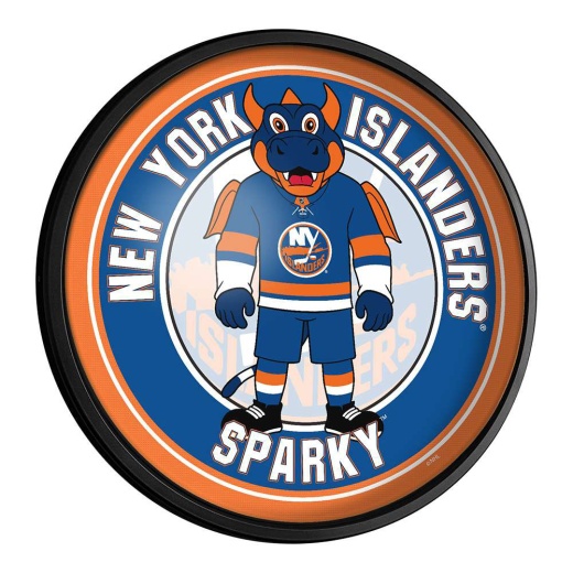 York Islanders: Sparky Round Slimline Lighted Wall Sign