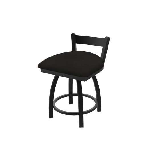 821 Catalina 18" Low Back Swivel Vanity Stool With Black Wrinkle Finish And Canter Espresso Seat