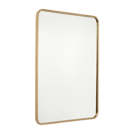 Jada 40" X 30" Decorative Wall Mirror Rounded Corners, Bathroom & Living Room Glass Mirror Hangs Horizontal Or Vertical, Matte Gold