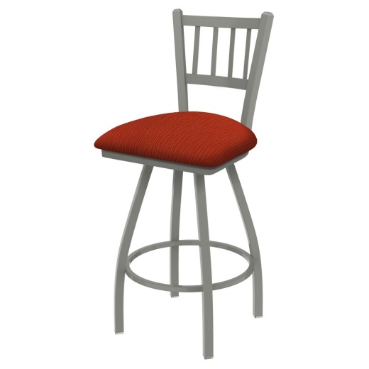 Xl 810 Contessa Swivel Stool With Anodized Nickel Finish And Graph Poppy Seat