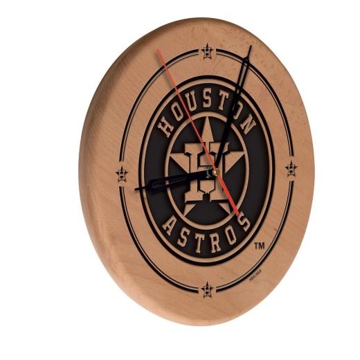 Houston Astros 13" Solid Wood Engraved Clock