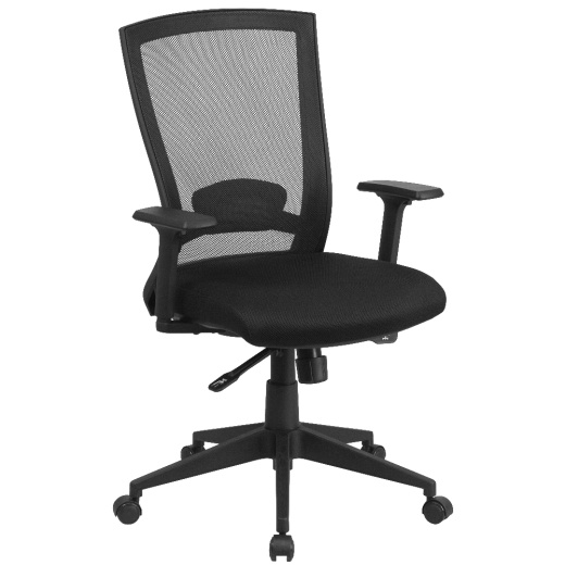 Cleo Midback Black Mesh Executive Swivel Ergonomic Office Chair With Back Angle Adjustment And Adjustable Arms