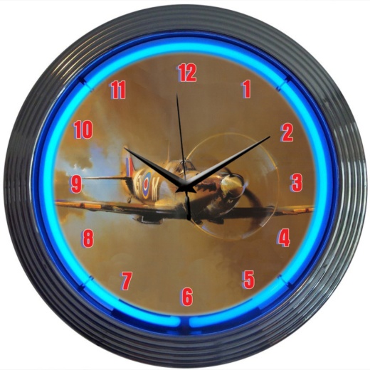 Spit Fire Neon Clock 15" X 15" X 3"