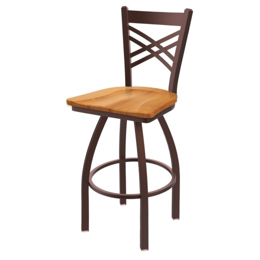 820 Catalina Swivel Stool With Bronze Finish And Medium Maple Seat