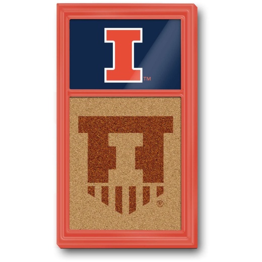 Illinois Fighting Illini: Dual Logos Cork Note Board