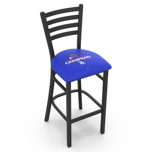 L004 Los Angeles Dodgers 2024 World Series Champions Stationary Stool With Black Wrinkle Finish By Holland Bar Stool Co