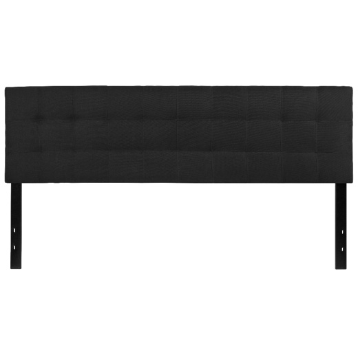 Bedford Tufted Upholstered King Size Headboard In Black Fabric