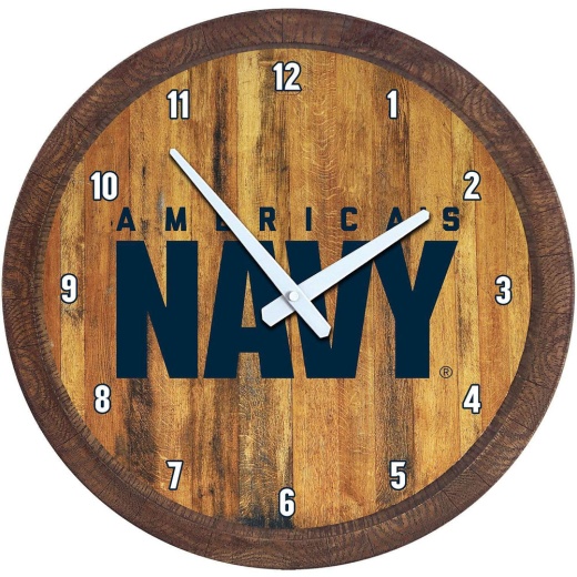 Us Navy: "Faux" Barrel Top Wall Clock