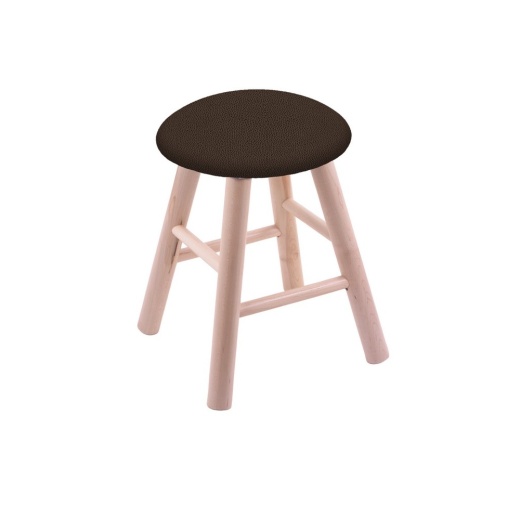 Maple Round Cushion Swivel Stool With Smooth Legs, Natural Finish, And Rein Coffee Seat