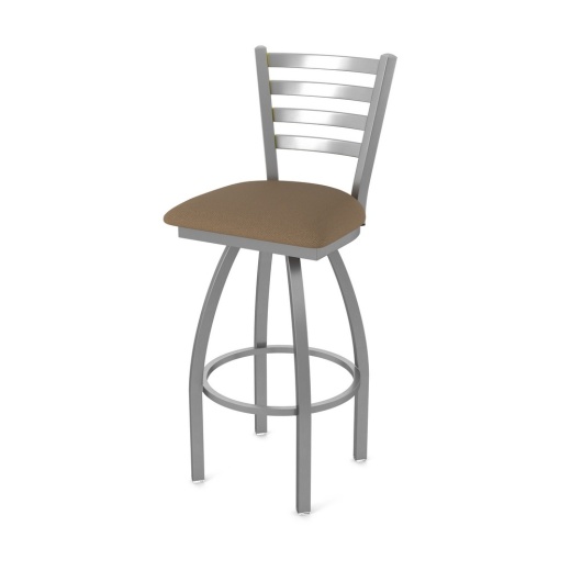 410 Jackie Swivel Stool With Stainless Finish And Rein Thatch Seat