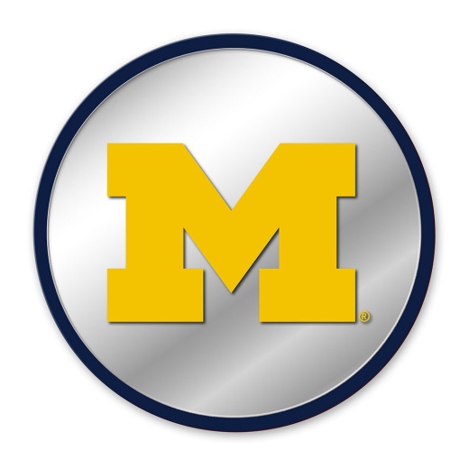 Michigan Wolverines: Modern Disc Mirrored Wall Sign