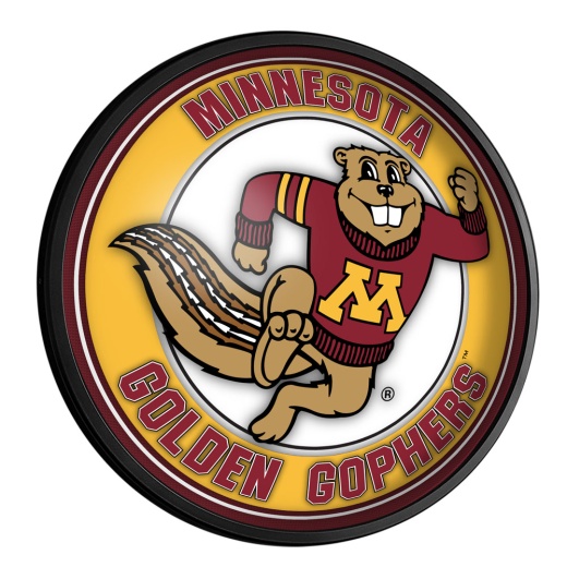 Minnesota Golden Gophers: Goldy Round Slimline Lighted Wall Sign