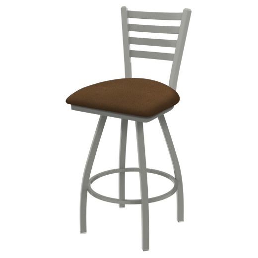 Xl 410 Jackie Swivel Stool With Anodized Nickel Finish And Rein Thatch Seat