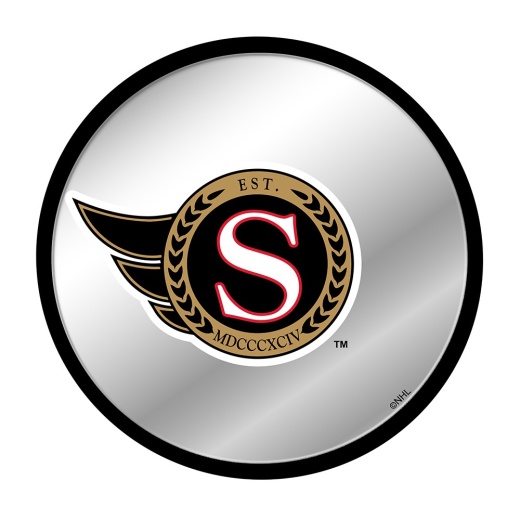 Ottawa Senators: Secondary Logo Modern Disc Mirrored Wall Sign