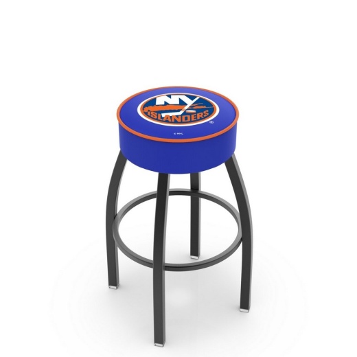 L8b1 4" York Islanders Cushion Seat With Black Wrinkle Base Swivel Bar Stool By Holland Bar Stool Company