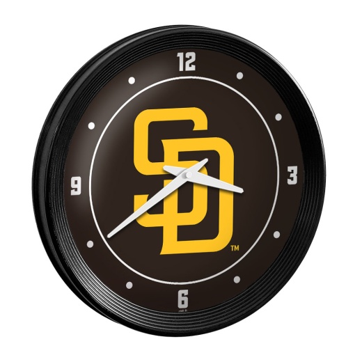 San Diego Padres: Logo Ribbed Frame Wall Clock