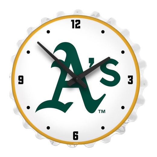 Oakland Athletics: Logo Bottle Cap Lighted Wall Clock