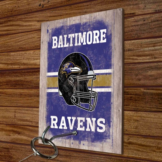 Baltimore Ravens Hook And Ring Toss Game 11In X 8In X .25 In