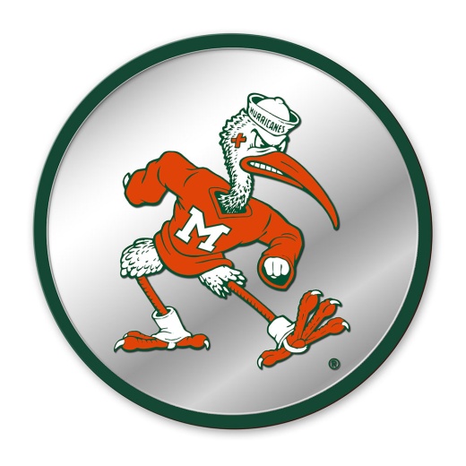 Miami Hurricanes: Mascot Modern Disc Mirrored Wall Sign