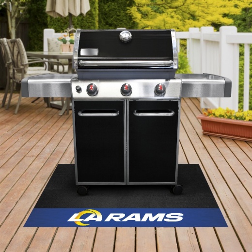 Los Angeles Rams Vinyl Grill Mat 26In. X 42In. Ram Head Secondary Logo & Wordmark