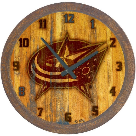 Columbus Blue Jackets: Branded "Faux" Barrel Top Wall Clock