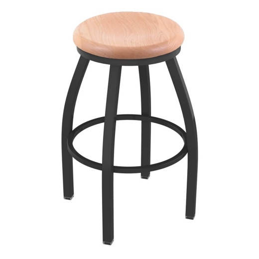Xl 802 Misha Swivel Stool With Pewter Finish And Natural Oak Seat