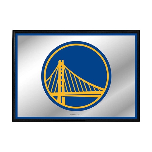 Golden State Warriors: Framed Mirrored Wall Sign Horizontal