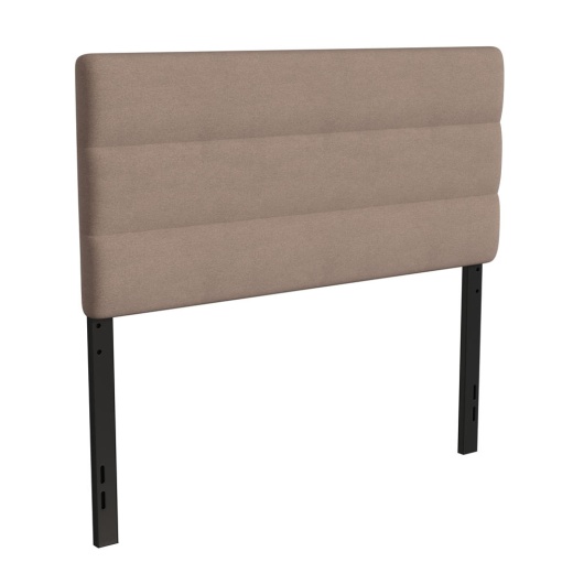 Paxton Full Channel Stitched Fabric Upholstered Headboard, Adjustable Height From 44.5" To 57.25" Taupe