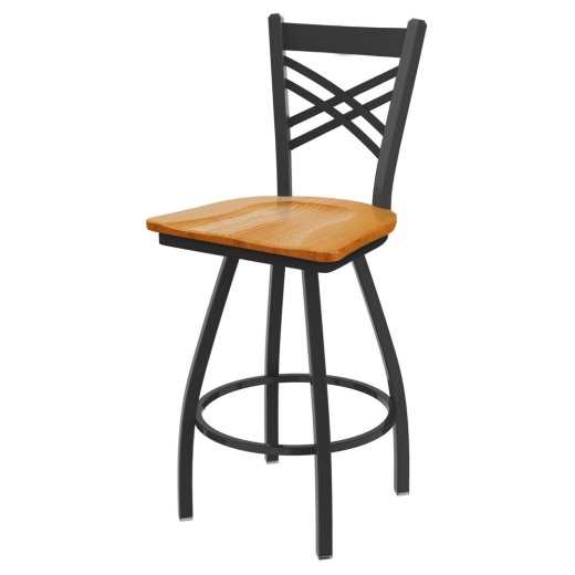 Xl 820 Catalina Swivel Stool With Pewter Finish And Medium Oak Seat