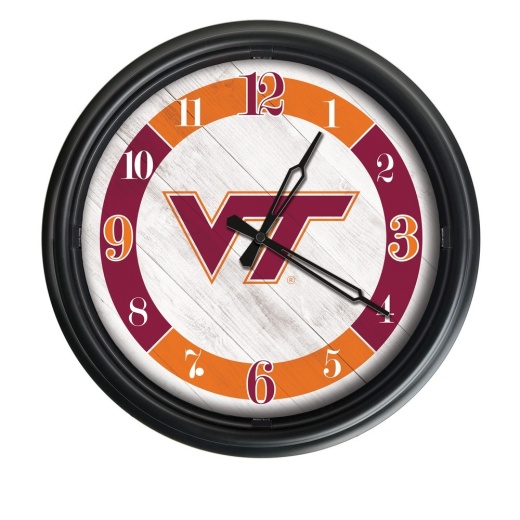 Virginia Tech University Indoor/Outdoor Led Wall Clock By Holland Bar Stool Co