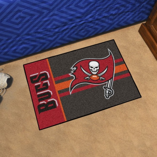 Tampa Bay Buccaneers Starter Mat Accent Rug Uniform Style 19In. X 30In. Pirate Flag Primary Logo & Wordmark