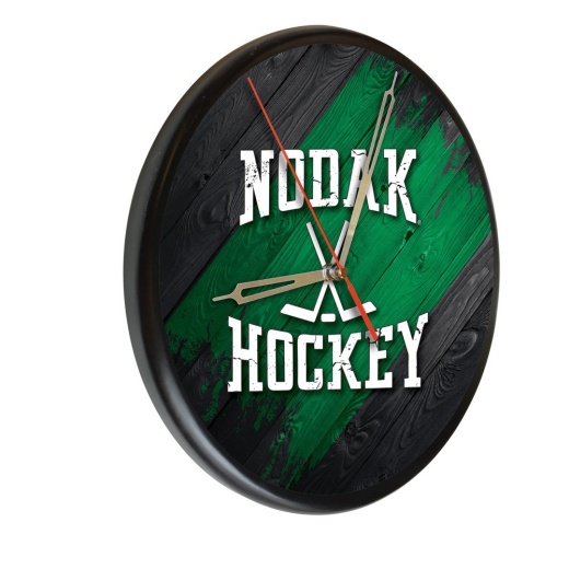 University Of North Dakota (Hockey) 13" Solid Wood Clock By Holland Bar Stool