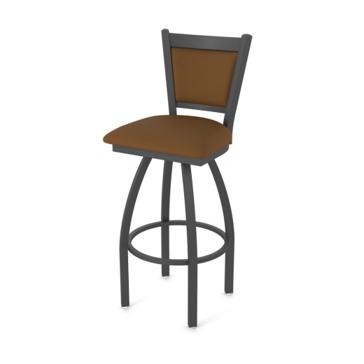 870 Hadleigh Swivel Stool With Pewter Finish And Canter Thatch Seat And Back