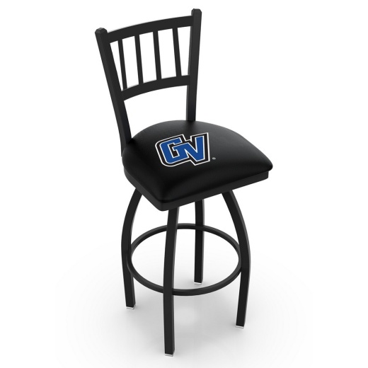 L018 Black Wrinkle Grand Valley State Swivel Bar Stool With Jailhouse Style Back By Holland Bar Stool Co