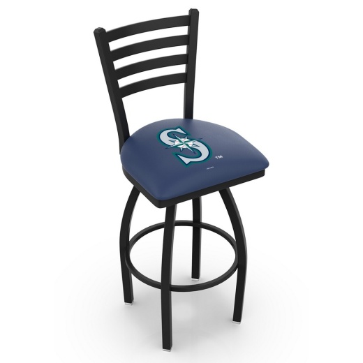 L014 Seattle Mariners Swivel Stool With Black Wrinkle Finish By Hbs