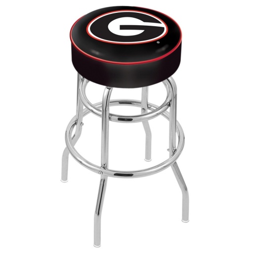 L7c1 4" Georgia "G" Cushion Seat With Doublering Chrome Base Swivel Bar Stool By Holland Bar Stool Company