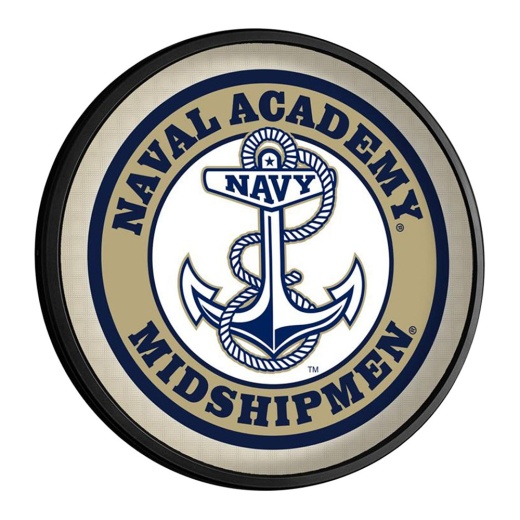 Usna Navy Midshipmen Slimline Illuminated Team Spirit Wall Signround