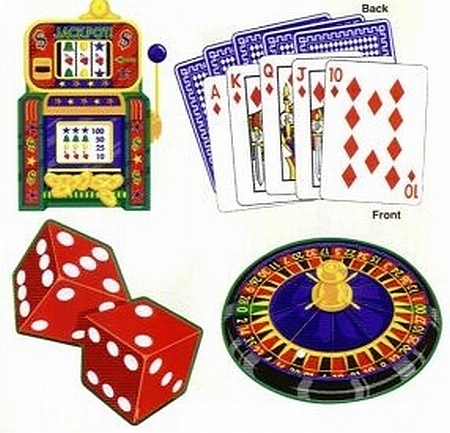 Assorted Gambling Cutouts (Set Of 4 18 Inch)