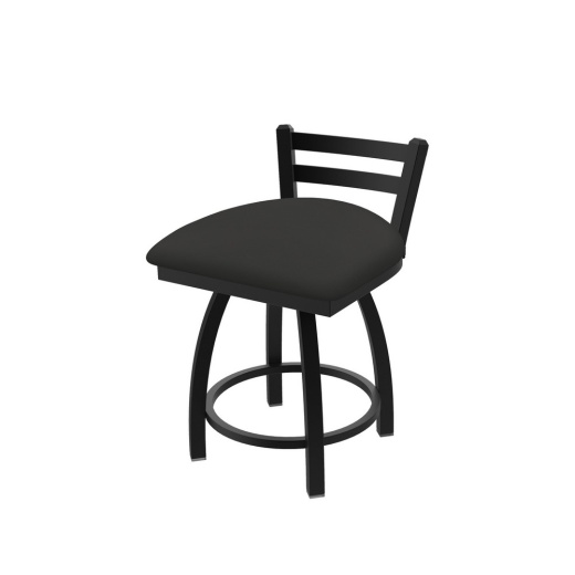 411 Jackie Low Back Swivel Stool With Black Wrinkle Finish And Canter Iron Seat