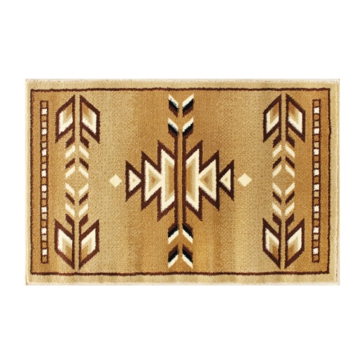 Lodi Collection Southwestern 2' X 3' Brown Area Rug Olefin Rug With Jute Backing For Hallway, Entryway, Bedroom, Living Room