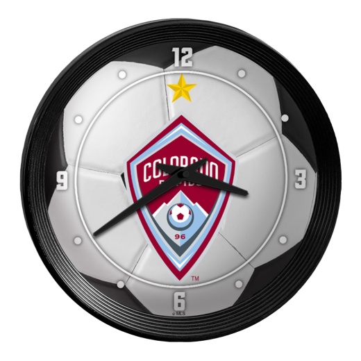 Colorado Rapids: Soccer Ball Ribbed Frame Wall Clock