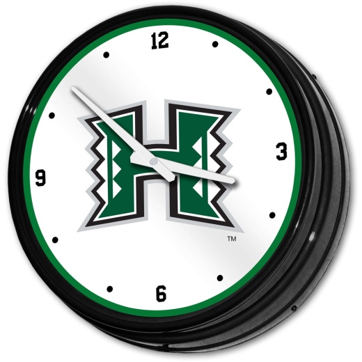 Hawaii Warriors: Retro Lighted Wall Clock