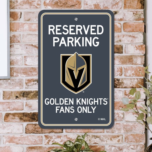 Vegas Golden Knights Team Color Reserved Parking Sign Decor 18In. X 11.5In. Lightweight