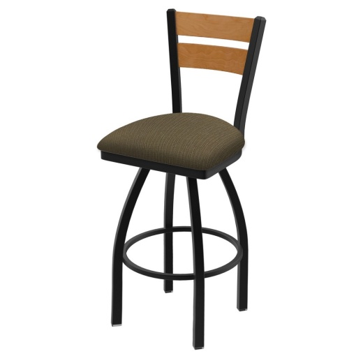 832 Thor Swivel Stool With Black Wrinkle Finish, Medium Back And Graph Cork Seat