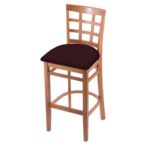 3130 Stool With Medium Finish And Canter Bordeaux Seat