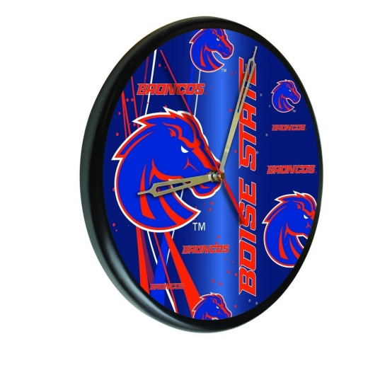 Boise State Digitally Printed Wood Clock By The Holland Bar Stool Co